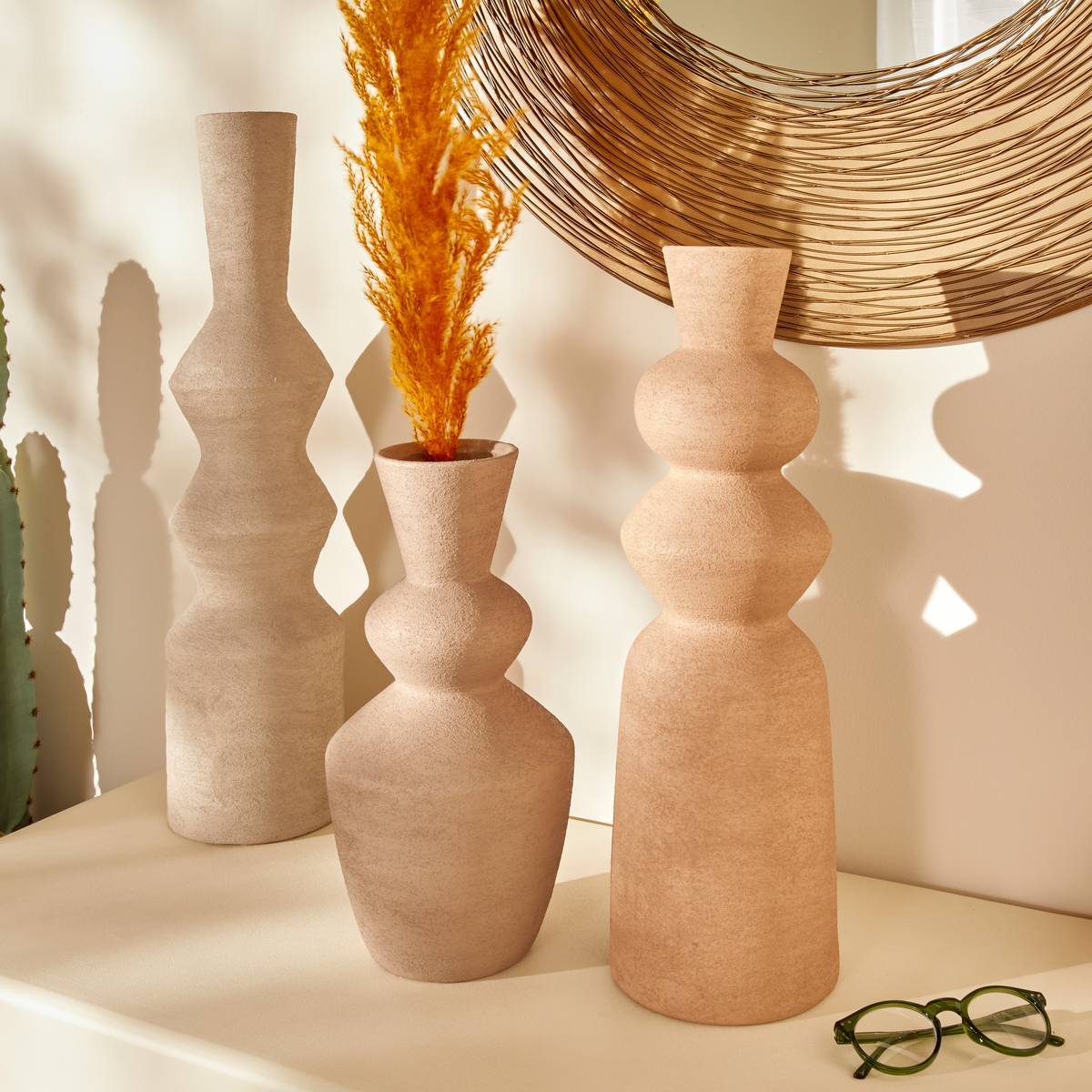 Vase Totem Ezia H34cm marron