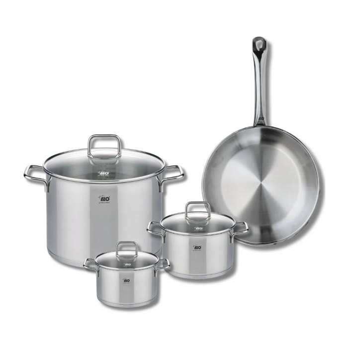 Ensemble de 1 Poêle de cuisson 28 cm et 3 faitouts 14, 16 et 26 cm Elo Profi Citrin