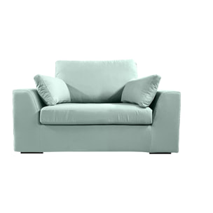 Fauteuil XL TRESSIN 145 cm fixe tissu coton Céladon - 100% déhoussable - Fab. France