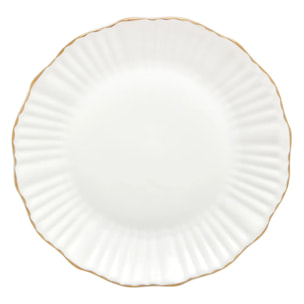 Lot de 6 assiettes plates Daphné ronde D.27cm blanc