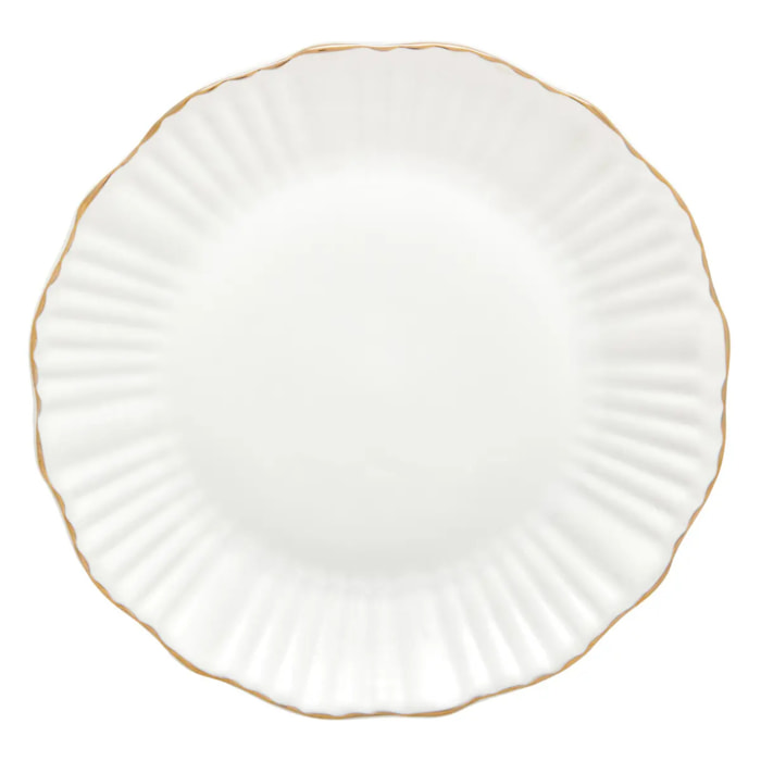 Lot de 6 assiettes plates Daphné ronde D.27cm blanc