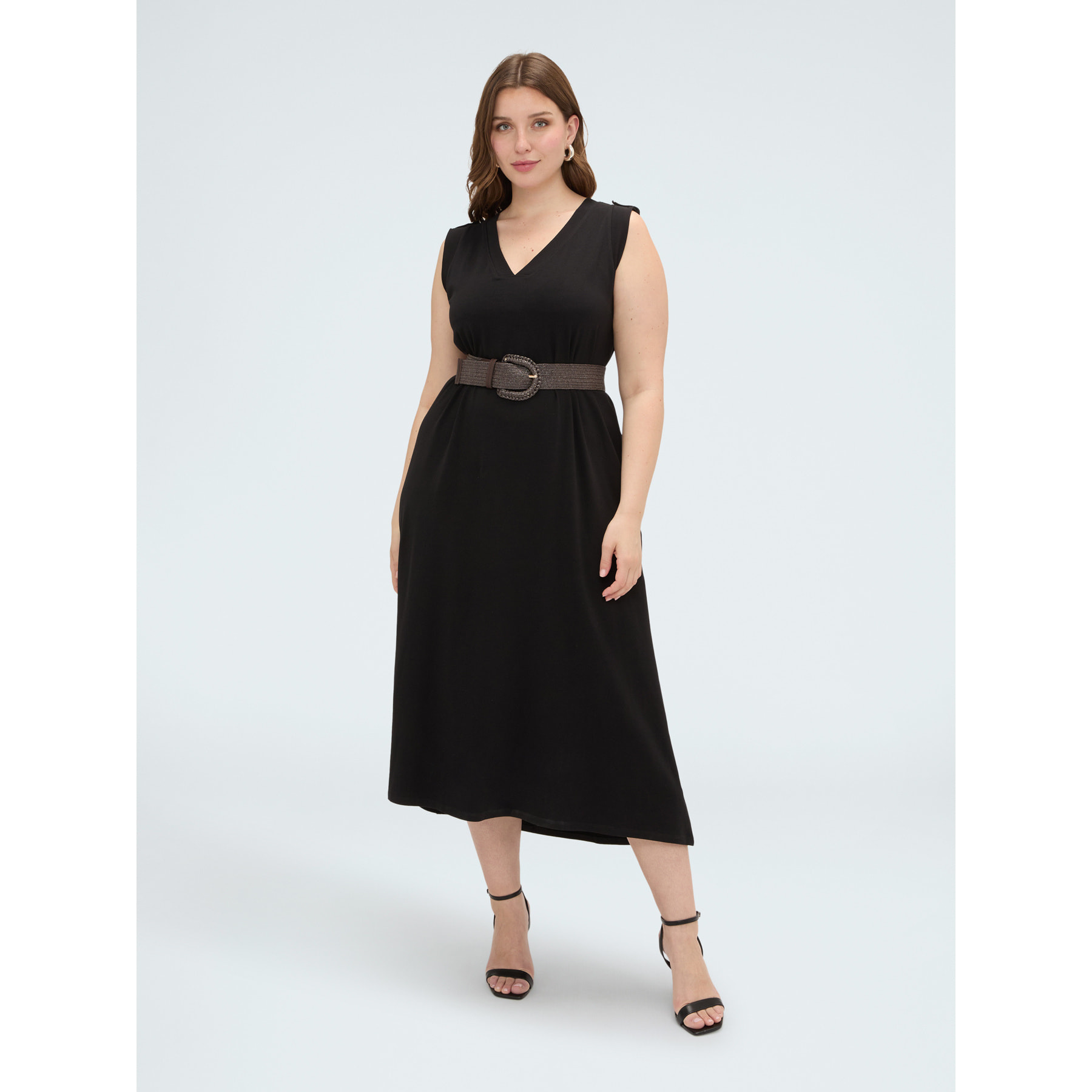 Fiorella Rubino - Vestito lungo con scollo a V - Nero