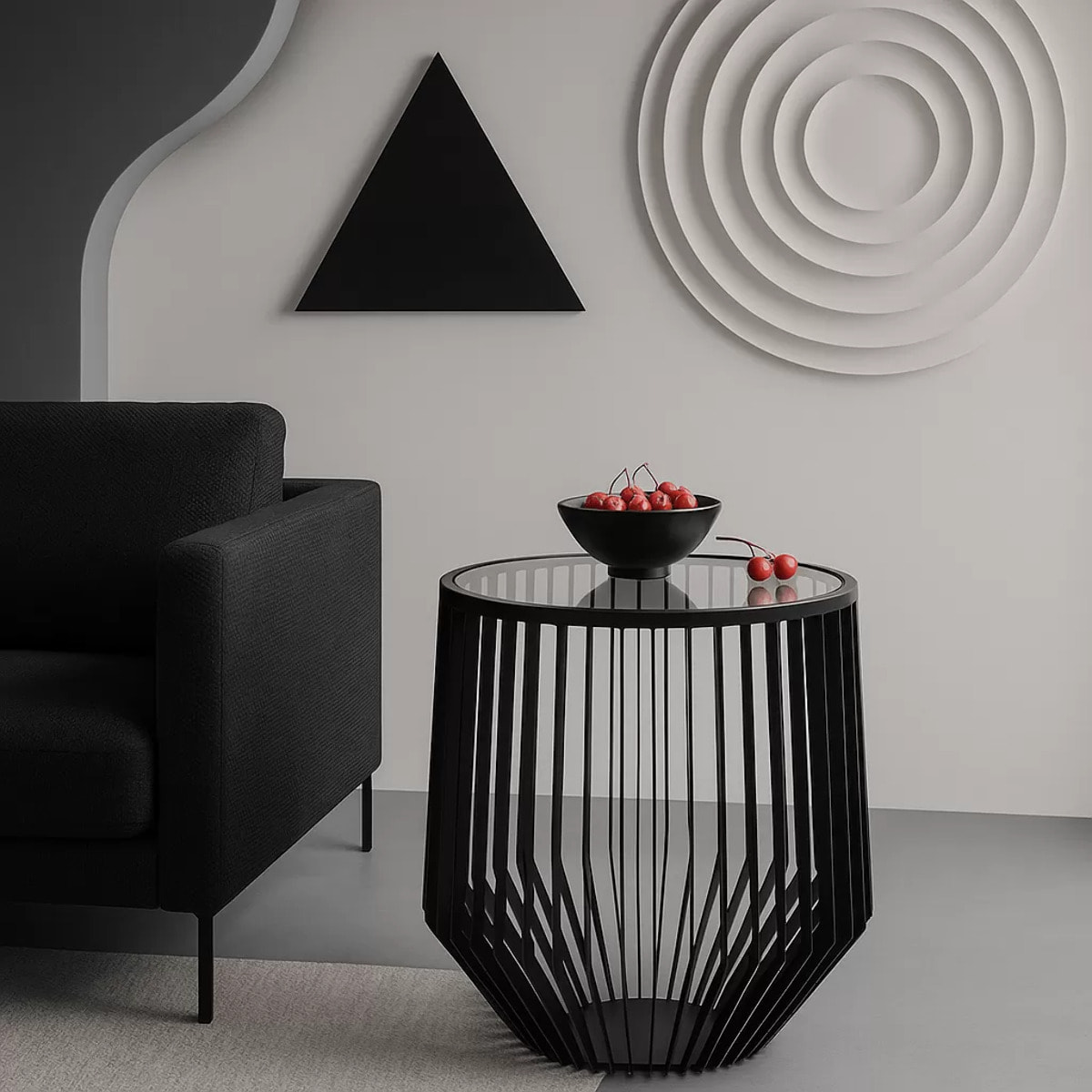 Table d'appoint Corinne 40cm noire Kare Design