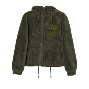 Bomber in sherpa con cappuccio