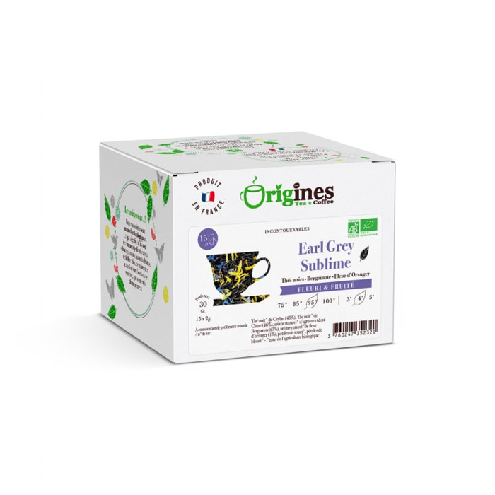 Earl Grey Sublime Bio - Thé Noir - Infusettes 15x2g