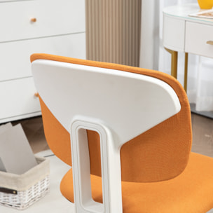 Silla de Oficina sin Brazos Silla de Escritorio Giratoria Tapizado de Tela con Altura Ajustable Estilo Moderno Carga 120 kg 48x53x80-90 cm Naranja