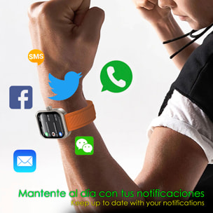 DAM Smartwatch Z88 Pro doble pulsera. Funciones outdoor, llamadas BT, notificaciones push. Funciones deportivas + salud. 5,2x1,2x4,1 Cm. Color: Plata