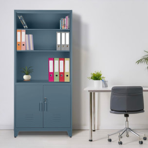 Armadio metallo semiaperto con serratura 85x45x190 cm ceruleo - Yumi