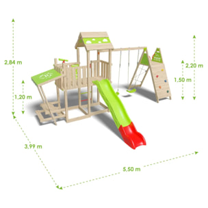 Aire de jeux bois 2,20 m ZESTY XPRESSION XL - 14 enfants