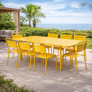 Ensemble table de jardin 200 cm et 8 chaises jaune EVORA