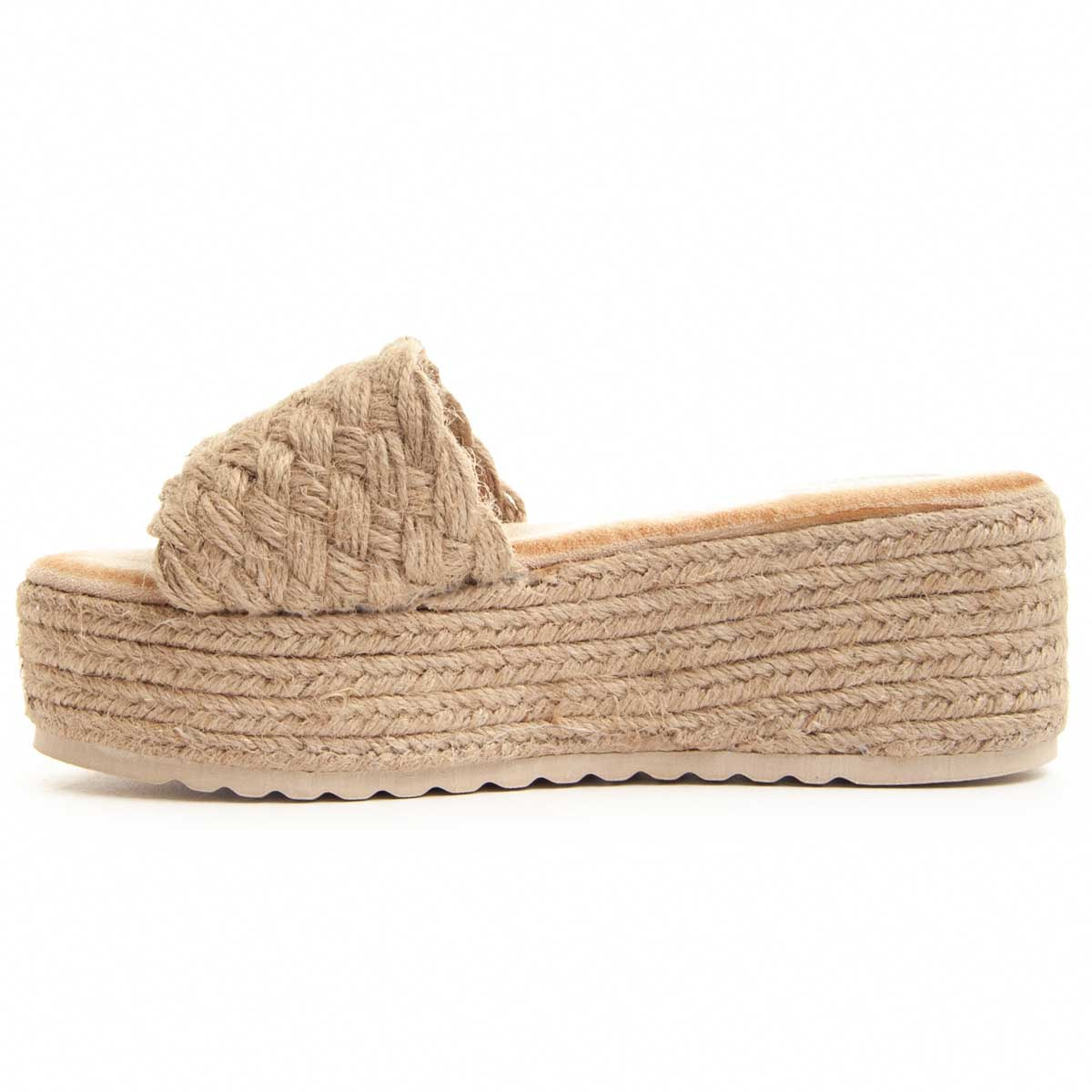 Sandalias de Cuña - Beige - Altura: 6 cm