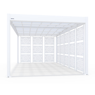 Carport aluminium Blanc Trigano - LIBECCIO + 8 claustras - 16 m²