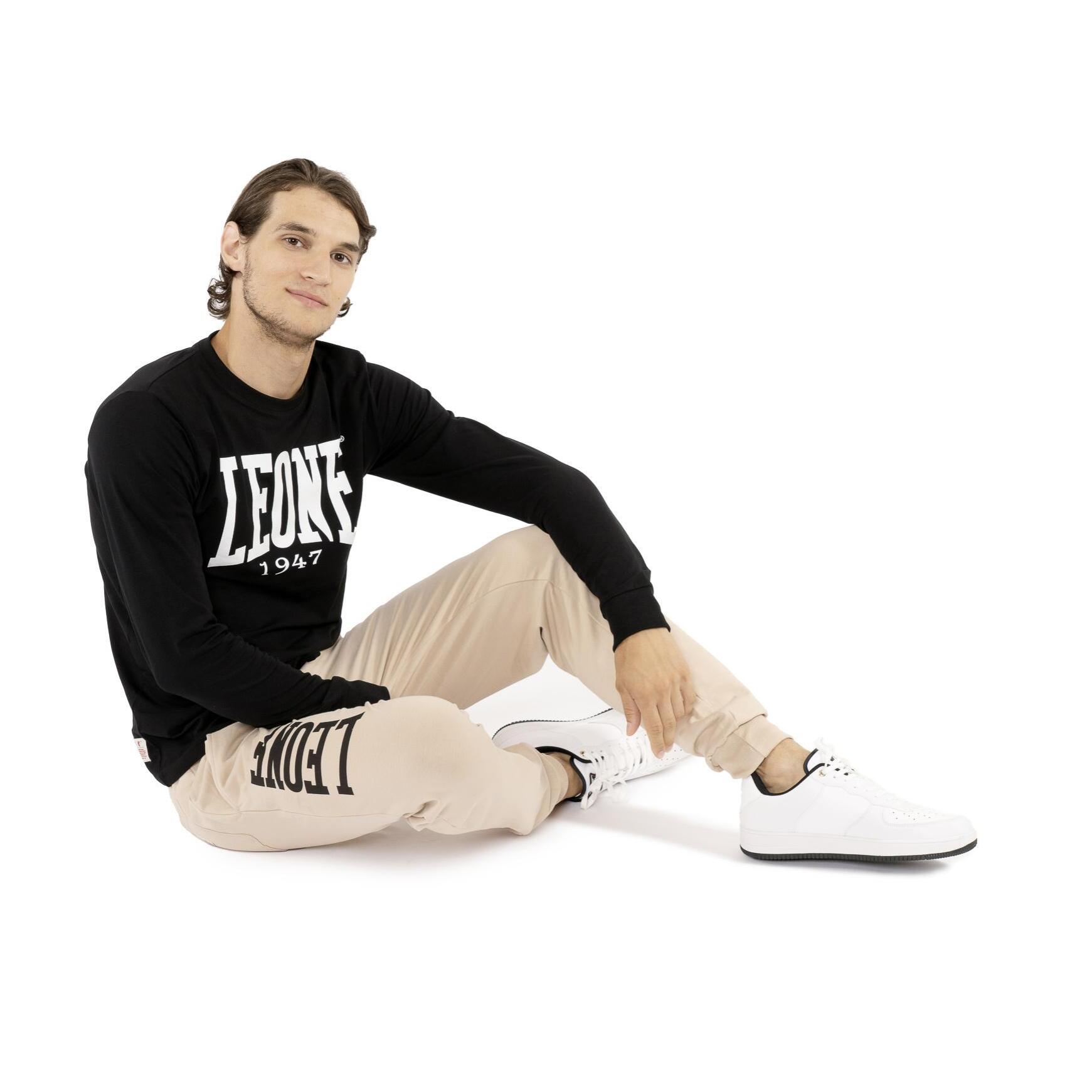 Pantalone sportivo invernale da uomo con polsino e logo grande 'Basic'