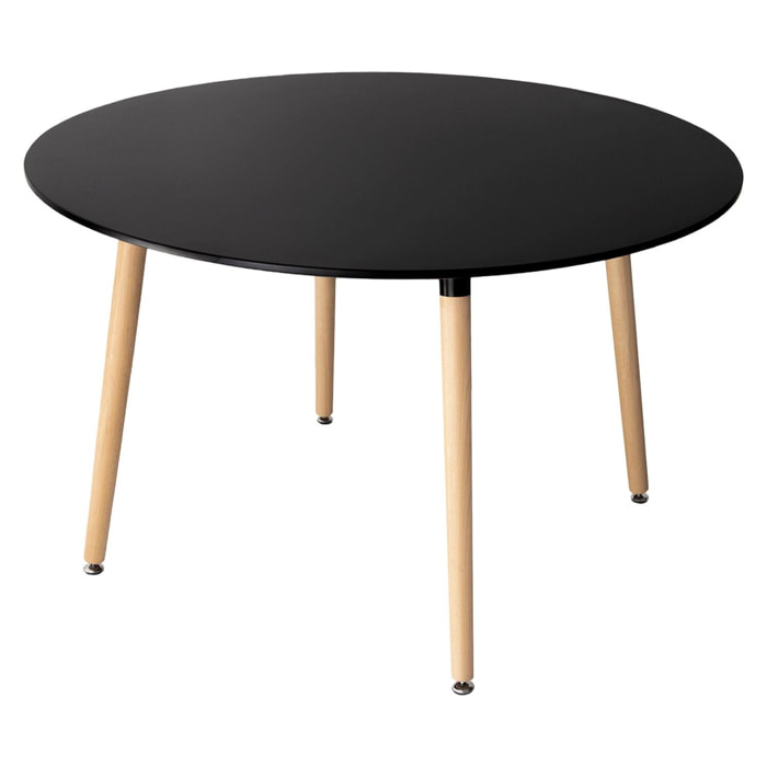 Table ronde 120cm noire MARTHA