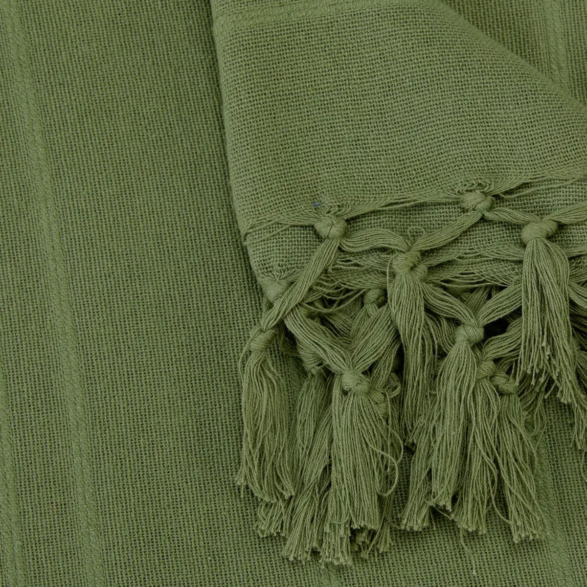 Jeté de lit Anjali 220x160 vert kaki en coton