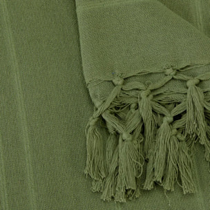 Jeté de lit Anjali 220x160 vert kaki en coton