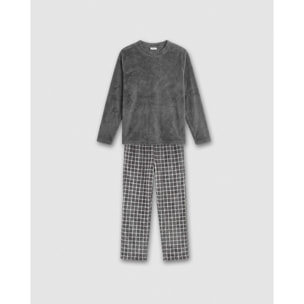 Pijama coral cuadro roberto gris marengo