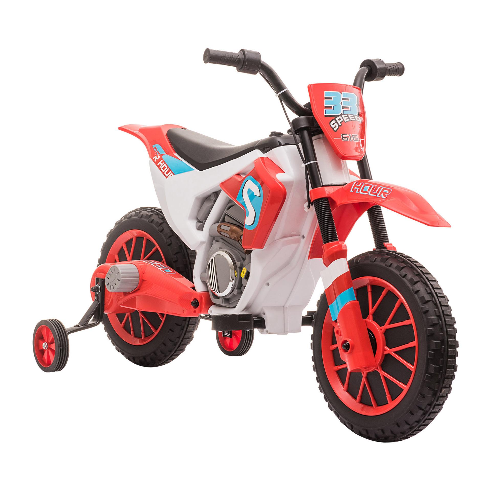 Moto Eléctrica para Niños +3 Años 12V Velocidad Máx 8 km/h 106,5x51,5x68cm Rojo