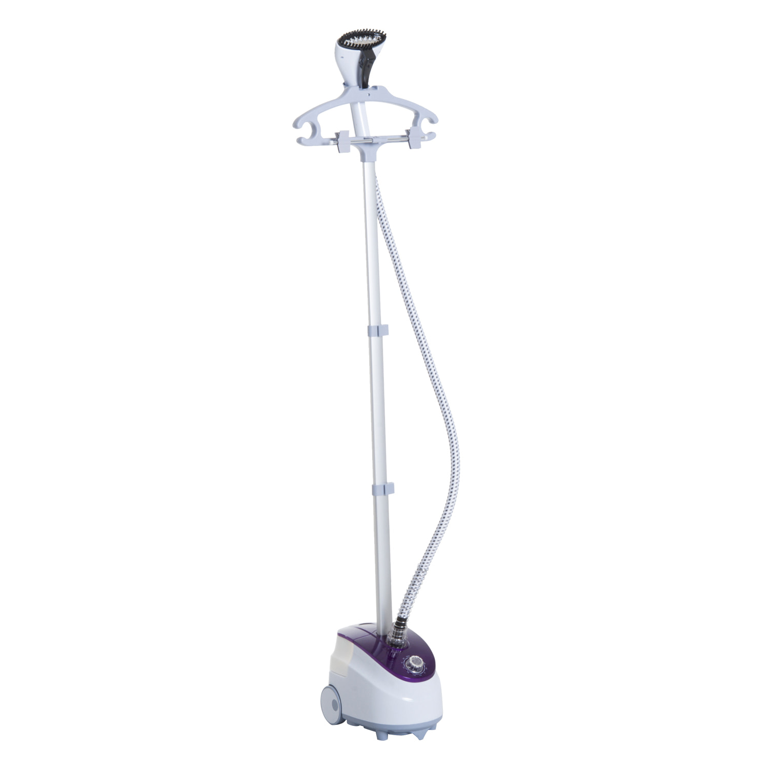 HOMCOM Défroisseur vapeur vertical défroisseur à vêtements 1,8 L 1800 W débit vapeur 30g/min tige telescopique blanc violet