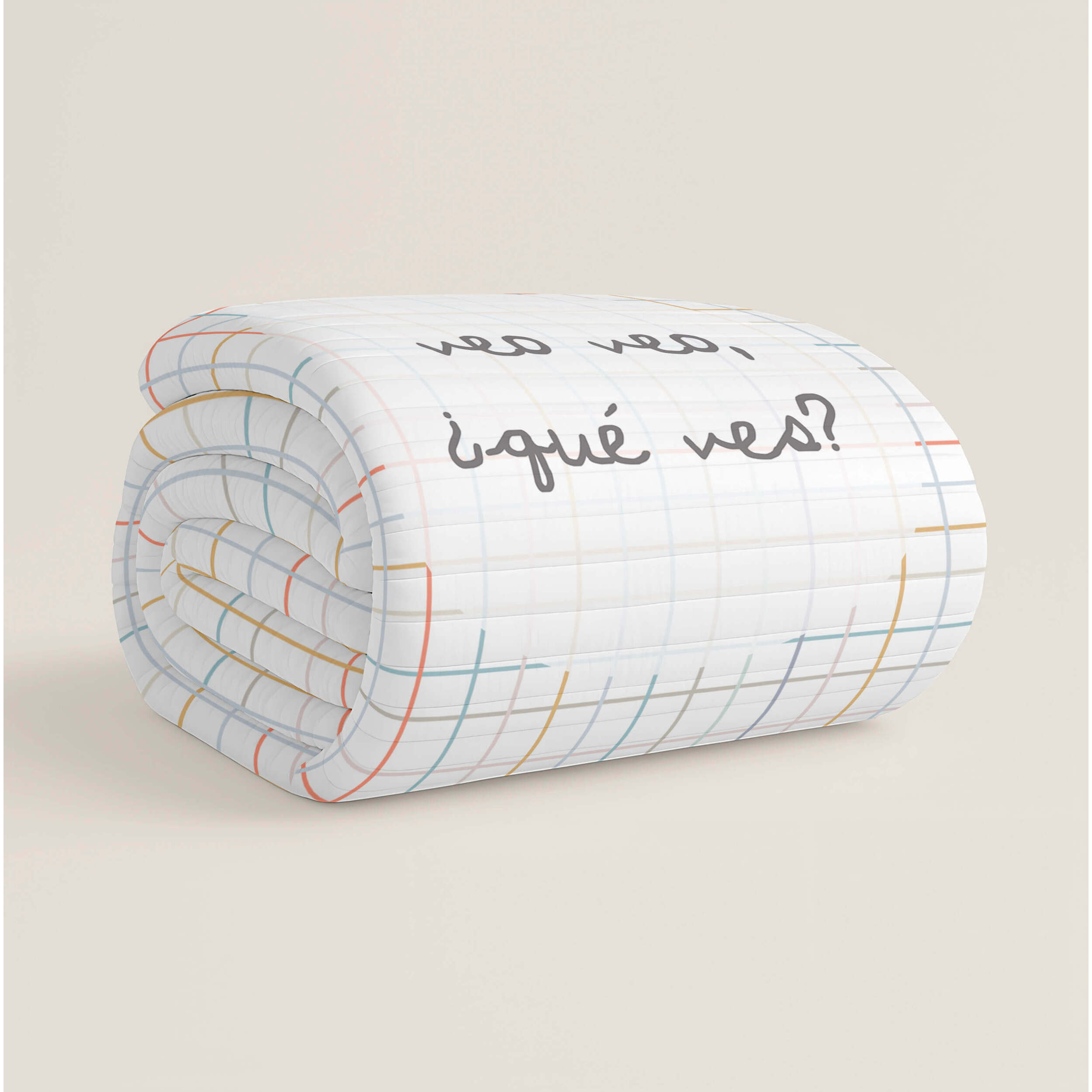 Colcha Bouti Estampada - Reversible - Infantil - 100% Algodón - 70 gr/m² - Veo Veo