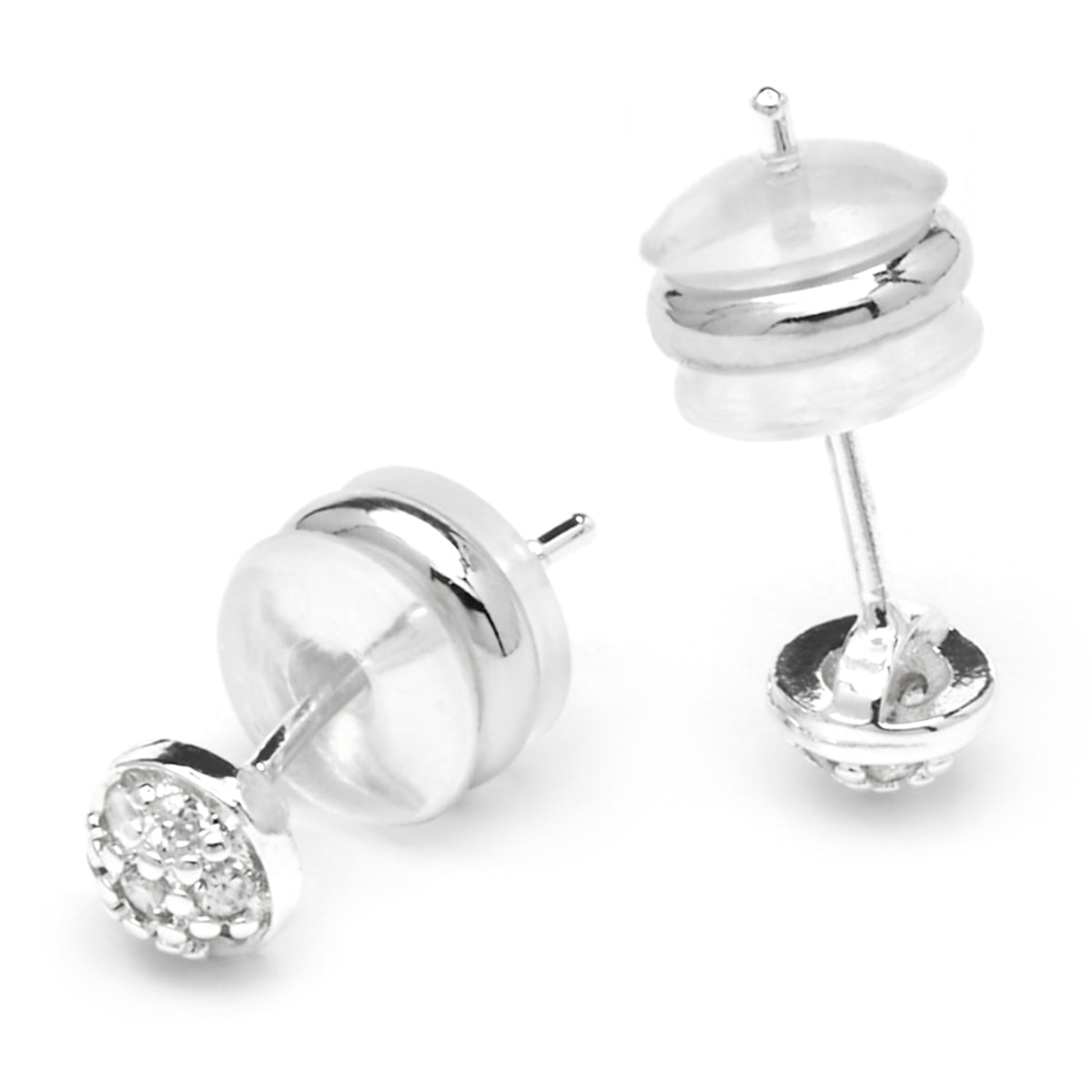 Pendientes acabado plata y Circonita Brillante
