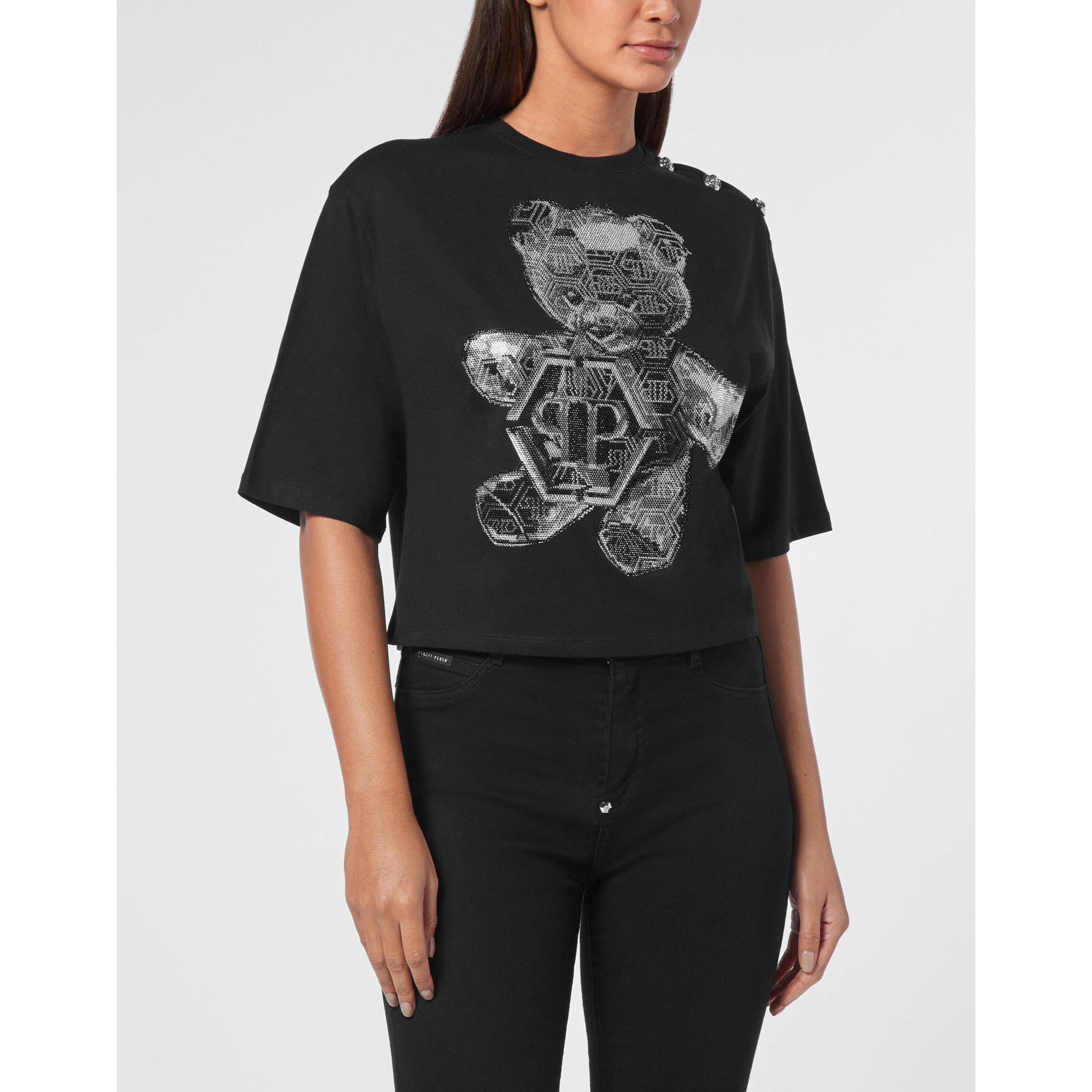 PHILIPP PLEIN T-Shirt Round Neck TEDDY BEAR