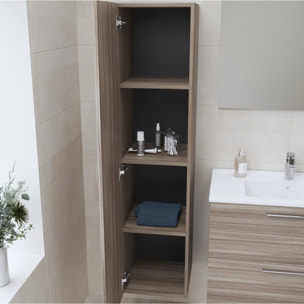 Set Mia ensemble meuble 59x61x39,5cm avec miroir, lavabo, éclairage LED + armoire 145x35x35cm, Cordoba