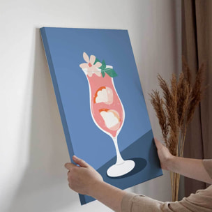 Tableau cocktail rose Toile imprimée