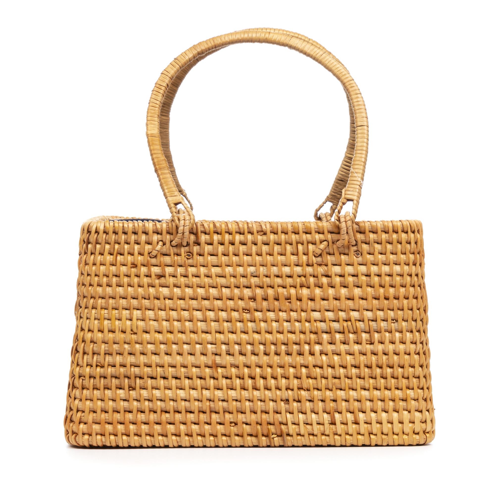 Borsa tote in rattan Volturara.