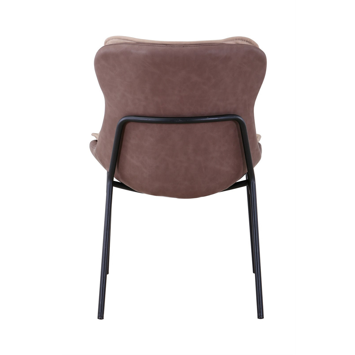 Sedia di design Brady in ecopelle beige e marrone