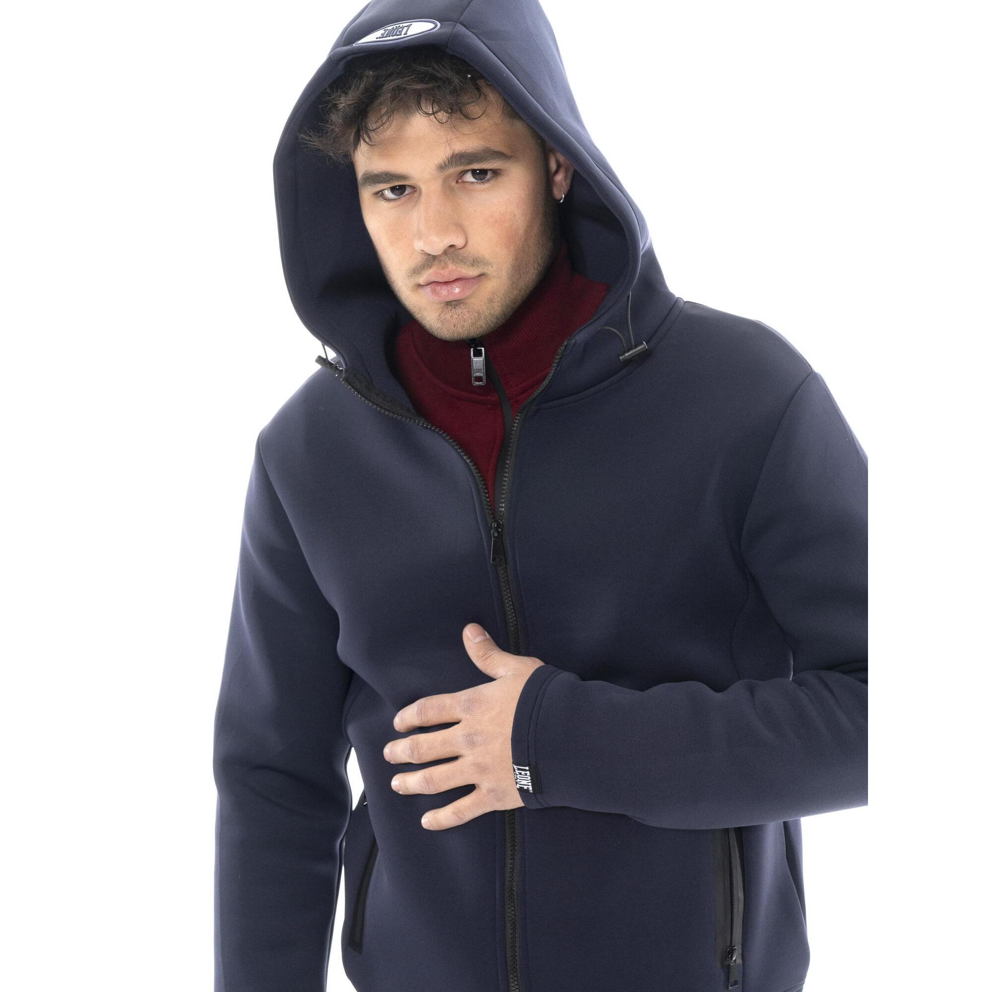 Chaqueta de neopreno con capucha y cremallera para hombre Leone 1947 Soft Basic