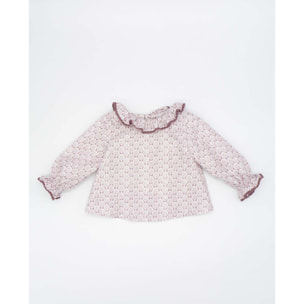 Blusa de viella de hojas malva