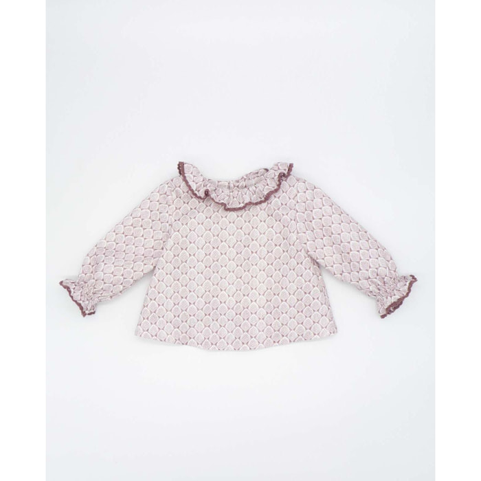 Blusa de viella de hojas malva