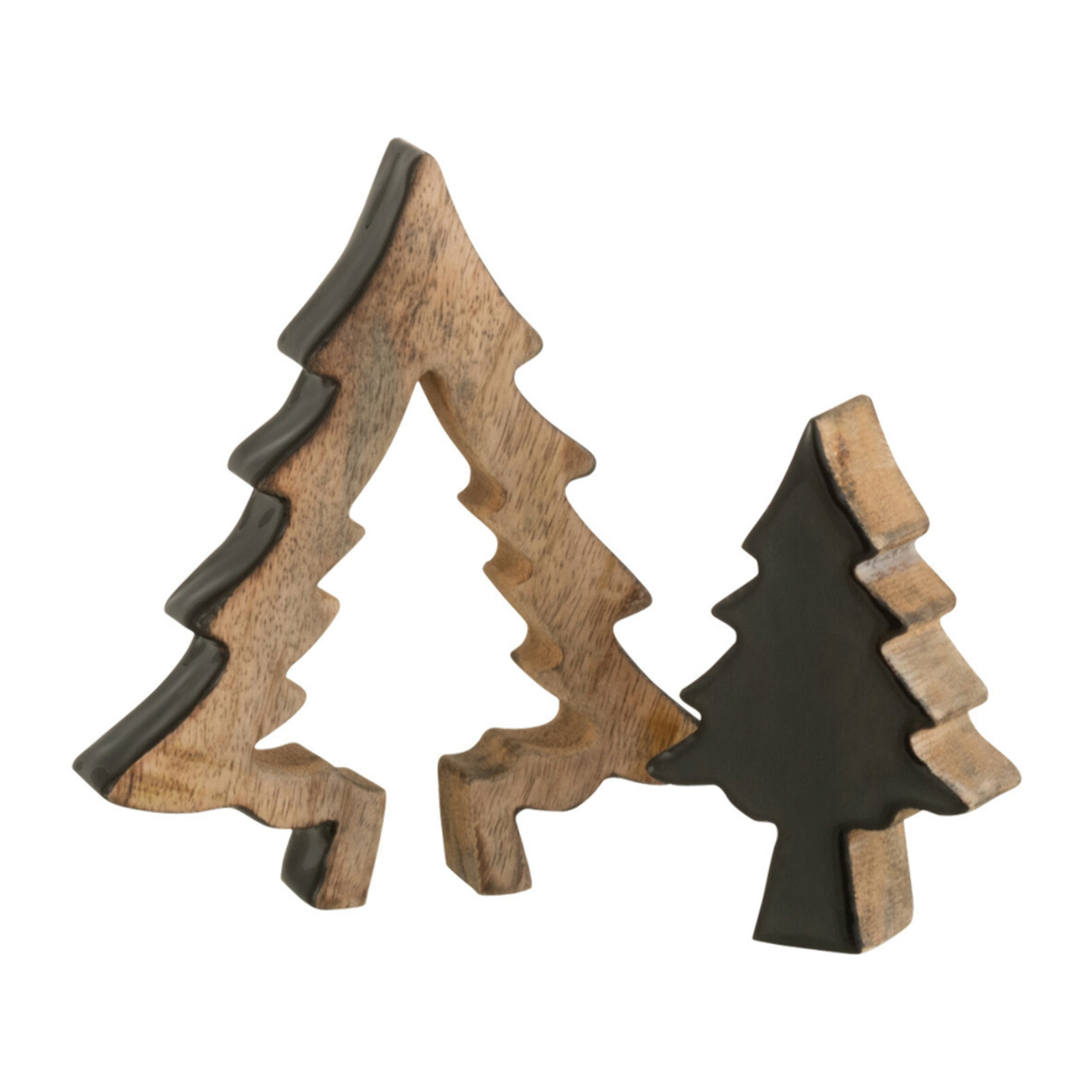 J-Line Sapin Puzzle Bois Noir/Naturel Small