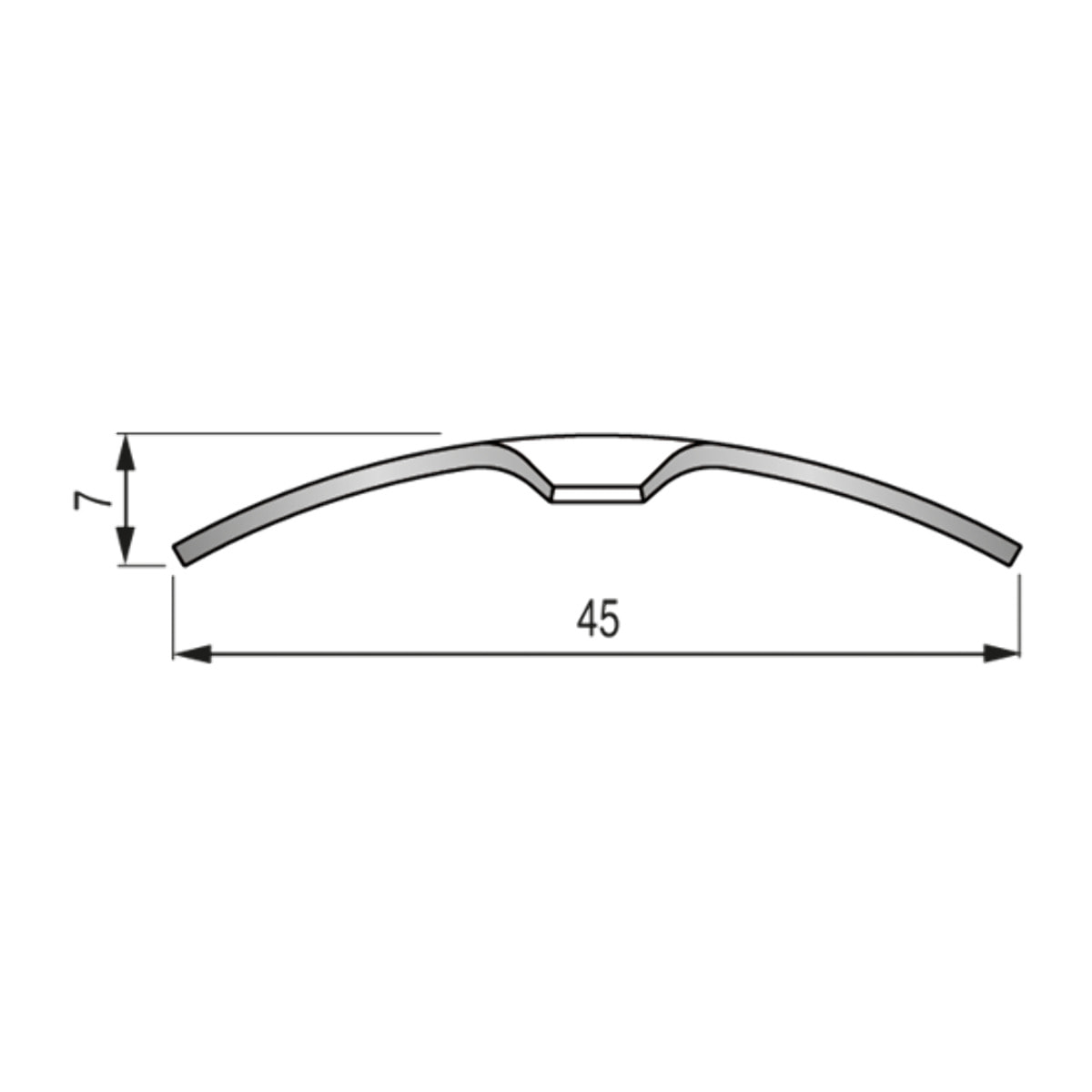 Seuil demi-bombé pré percé L.93cm x larg.45mm Inox - DINAC - 70 33 02