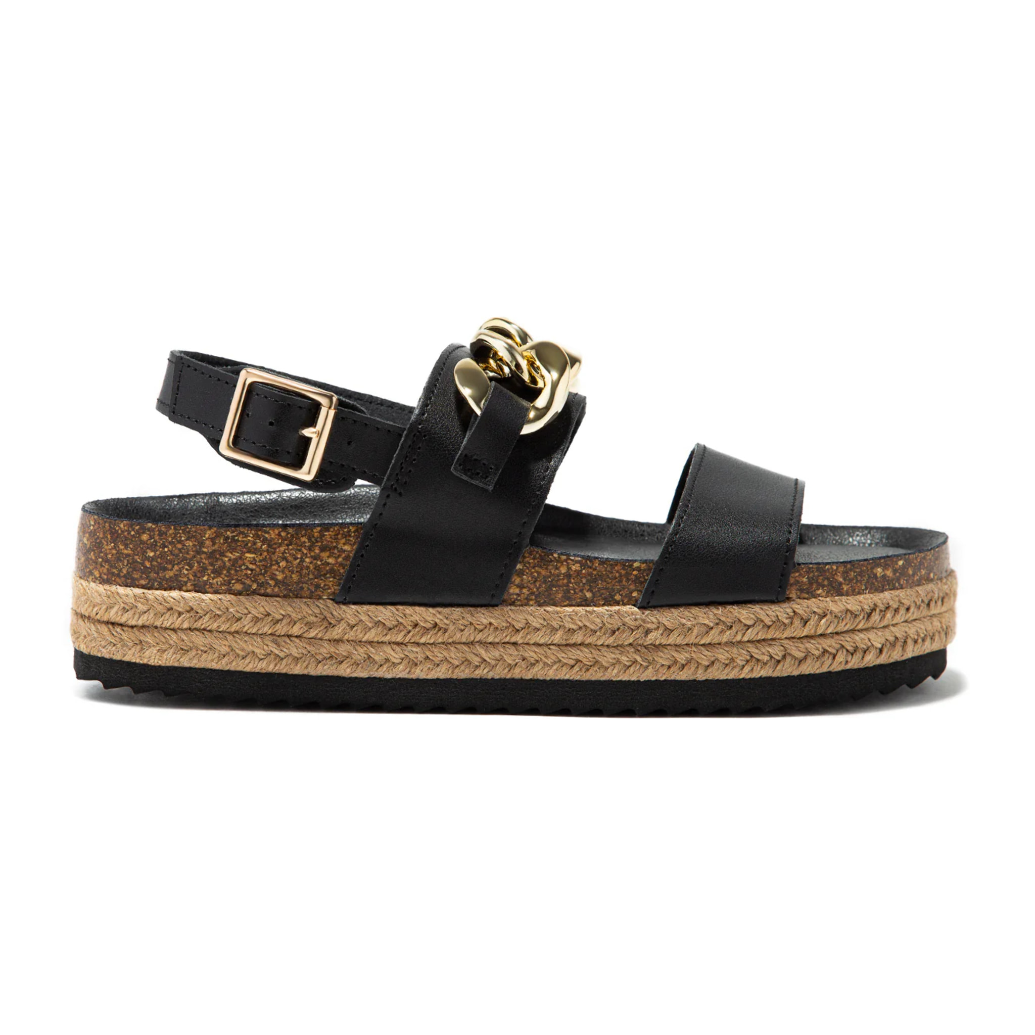 Sandalias Cadena Plataforma Negro