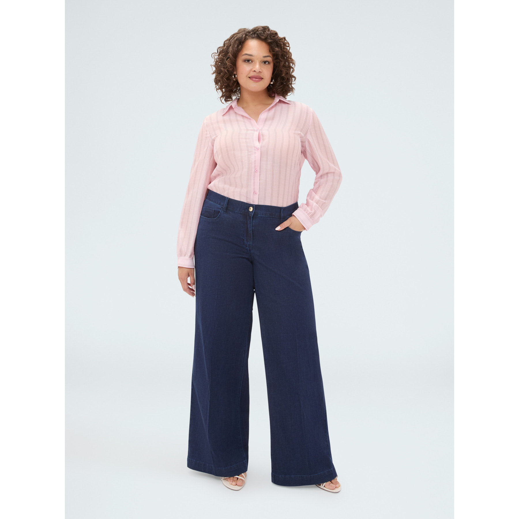 Fiorella Rubino - Jeans Wide Leg lavado azul marino - Azul