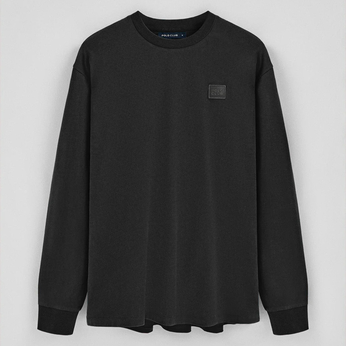 Camiseta negra holgada con detalle Polo Club