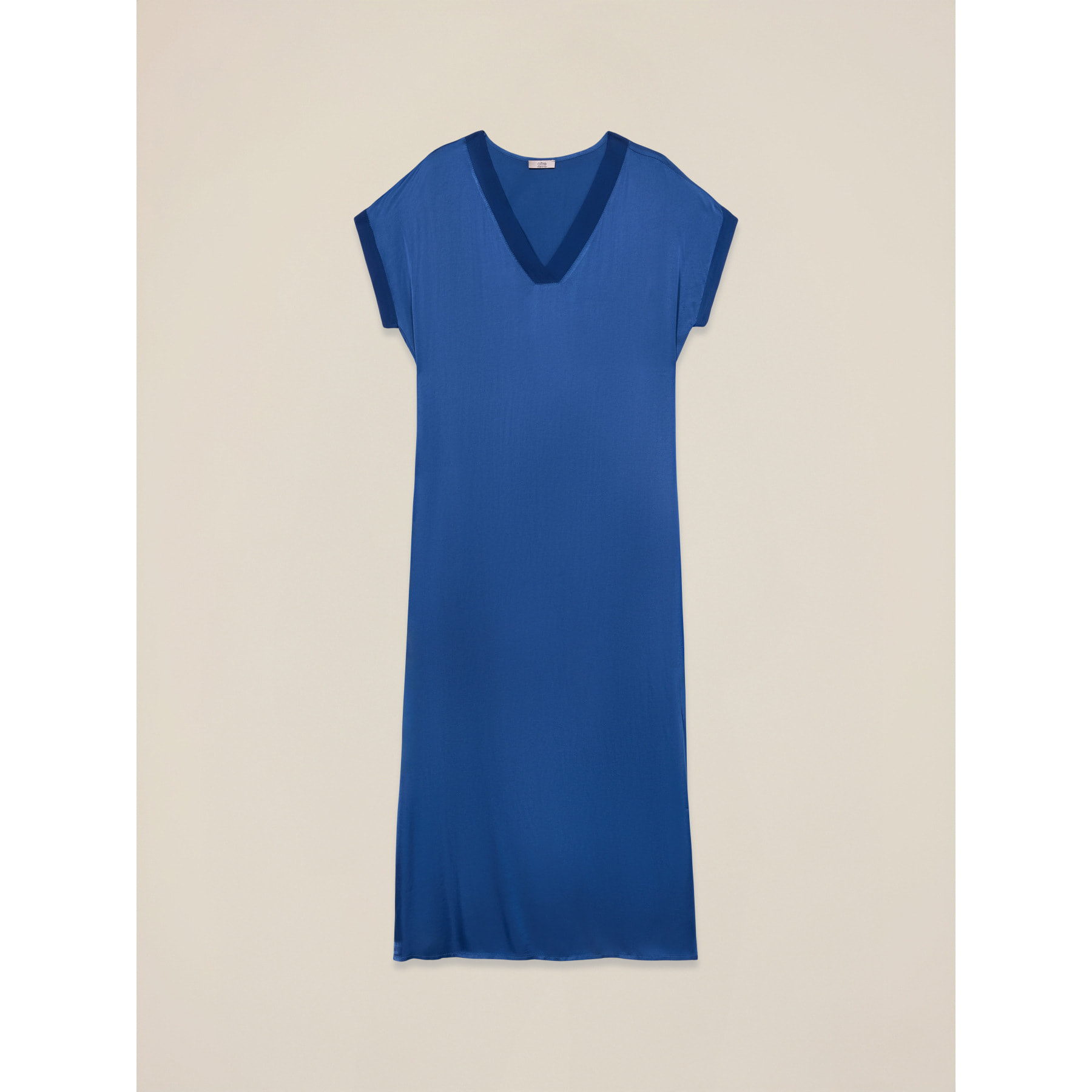 Oltre - Vestito lungo in raso con maniche a kimono - Bluette