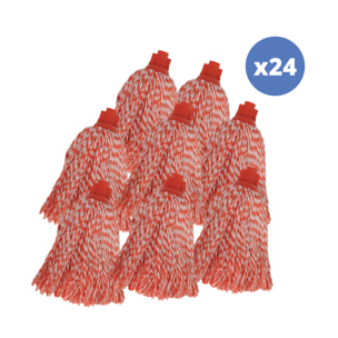 Lot de 24 franges en microfibre rouge