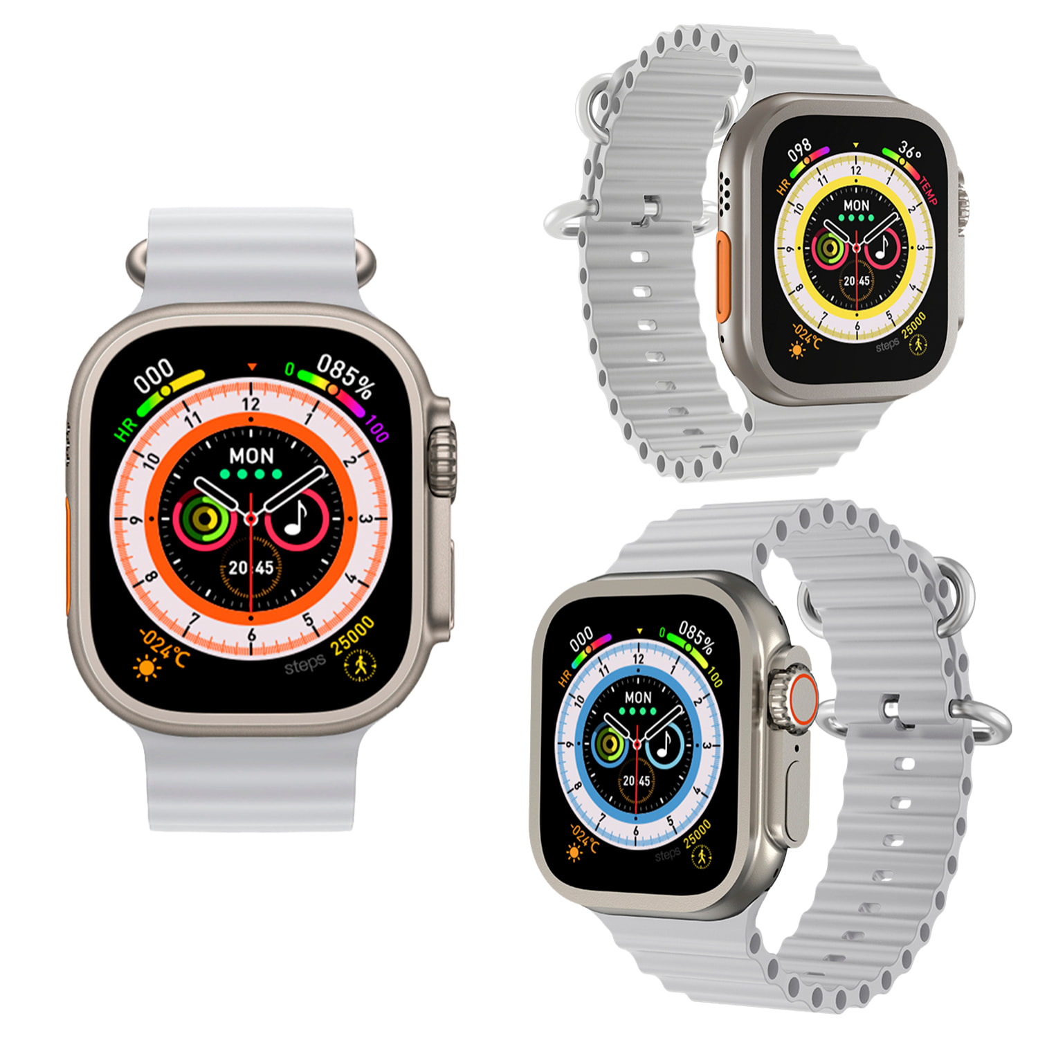 Smartwatch J68+ modos de deporte y sensores de salud, avisos de notificaciones y llamadas bluetooth. Corona multifunción.