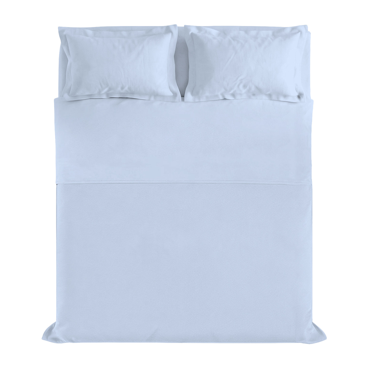 COMPLETO LETTO RASO CLOE, 100% Raso di Cotone, Made in Italy - AZZURRO