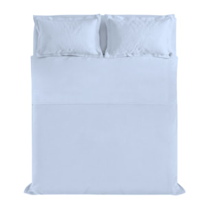 COMPLETO LETTO RASO CLOE, 100% Raso di Cotone, Made in Italy - AZZURRO