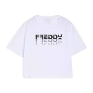 T-shirt Bambina Cropped con Logo FREDDY Degradé