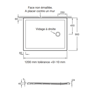 Receveur Gaspard extra plat