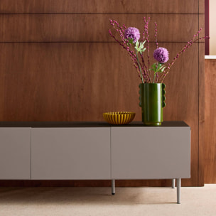 Meuble TV métal et décor bois 4 portes 180cm ASHTON