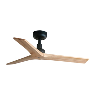KLIM S Ventilatore a soffitto nero/legno quercia