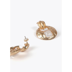 Orecchini incastonati in metallo martellato