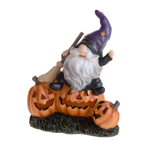 Elfo su zucche - Pezzi 2 - 17,7xH21x11cm - Bianchi Dino SpA