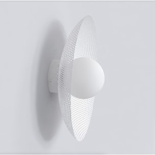 Lampada da parete Vibez in acciaio bianco